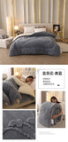 Thick Warm Imitation Lambswool Winter Blanket for Bed, Soft Jacquard Coral Fleece Quilt, Double-Sided Plush Weighted Blanket 5kg
