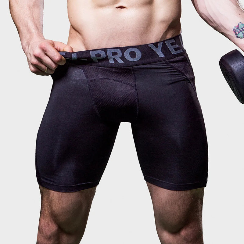 Men's Sports Fitness Shorts Gym Training Quick-Drying Compression Leggings Cycling Shorts Basketball Running Short Workout Tight