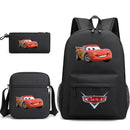3pcs Disney Pixar Cars Lightning McQueen Students Backpacks Schoolbags Pencil Case Shoulder Bags Boys Girls School Bags Sets