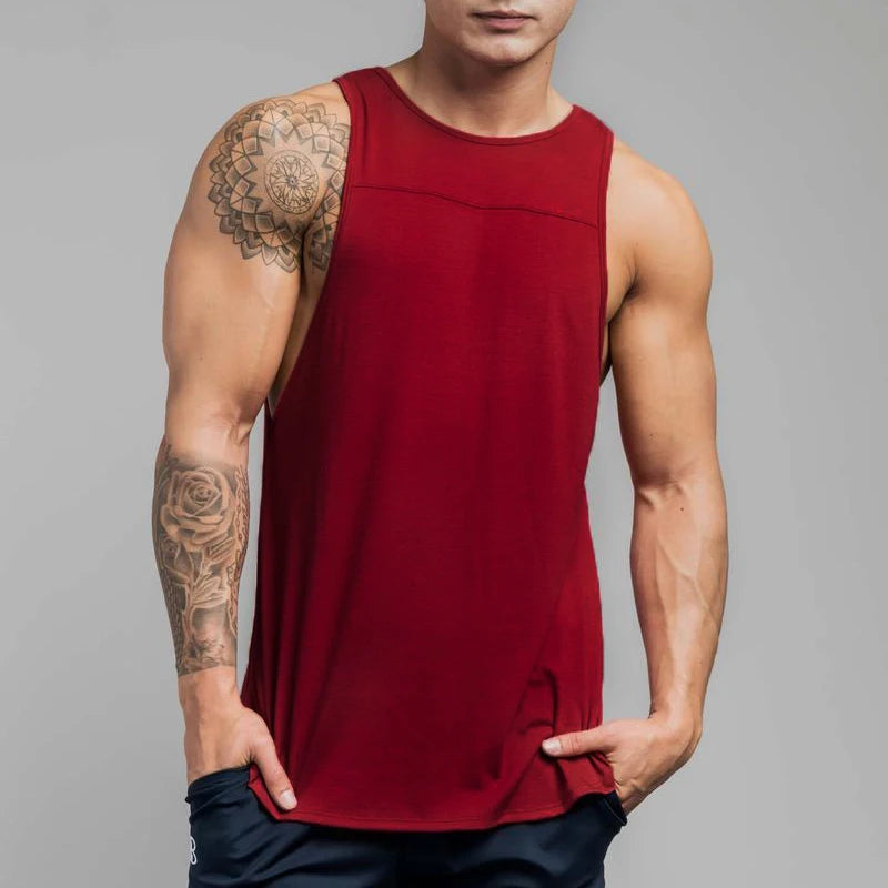 Camisetas sin mangas de algodón para hombre, Camiseta deportiva transpirable de Color sólido para culturismo y Fitness, camisetas holgadas para entrenamiento muscular