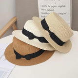 High Quality Flat Top Boater Sun Hat Straw Hat For Men & Women Summer Travel & Beach With Wide Brim UV Protection