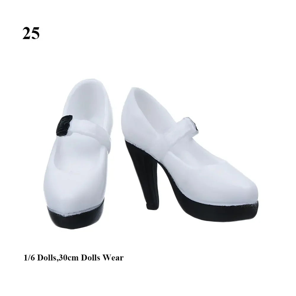 1Pair 1/3 1/6 Doll Shoes Fashion Female Doll Boots Plastic Doll Multistyles Long Knees Boots Fit Foot Length 2cm Dolls Shoes