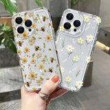 Honeybee Flower Pattern Clear Case For Xiaomi 14T Cases Xiaomi 13 12 11 Lite 5G 14 13T 12T 12X Poco M6 X6 X5 X3 F5 F6 Pro Cover