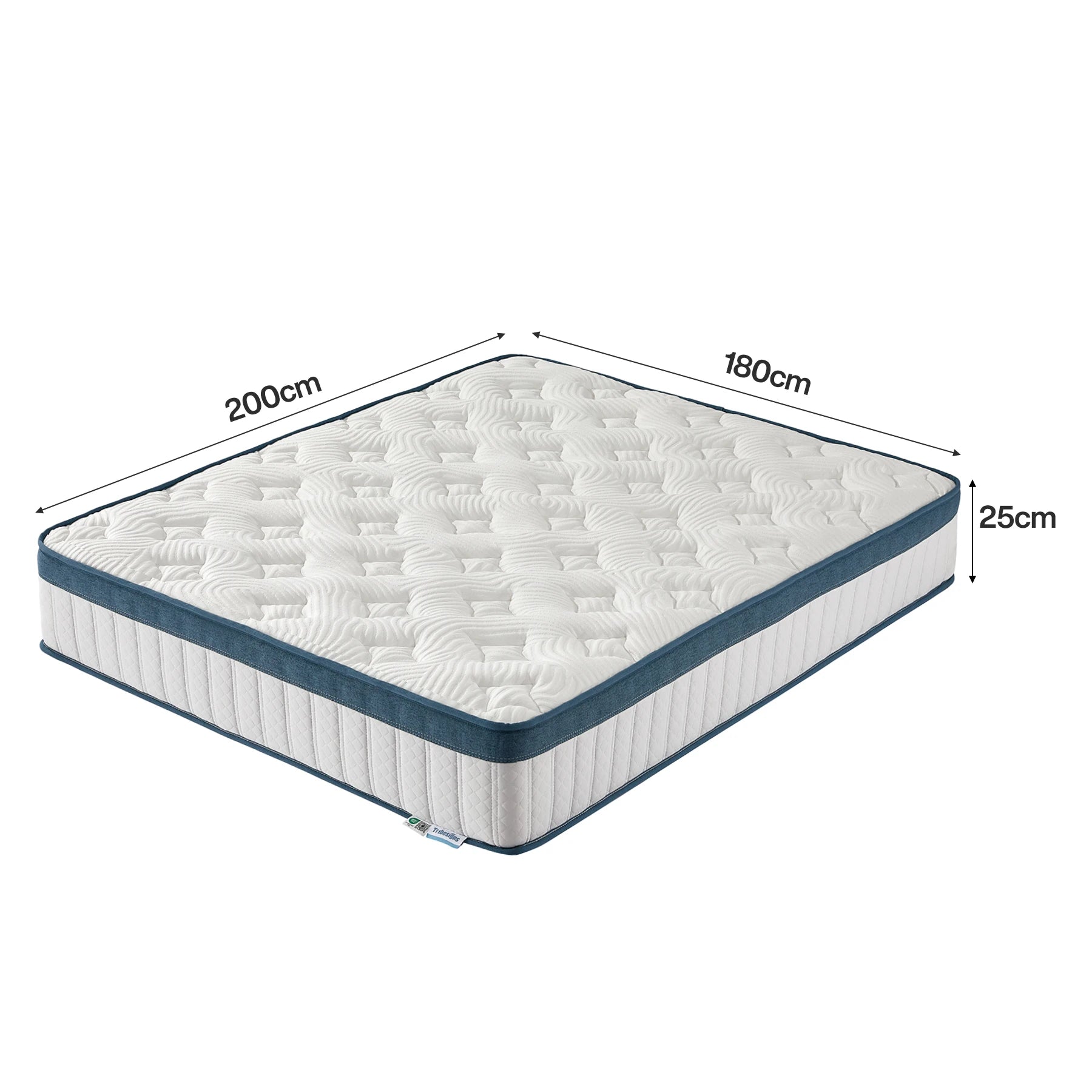 Tribesigns mattress 140x200 cm Height 25 cm Pocket spring Core mattress Medium Hardness H3 7-Zone Orthopedic mattress