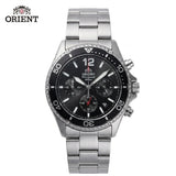 Relógio masculino cronógrafo solar diver em aço inox a prova de agua 200mm
