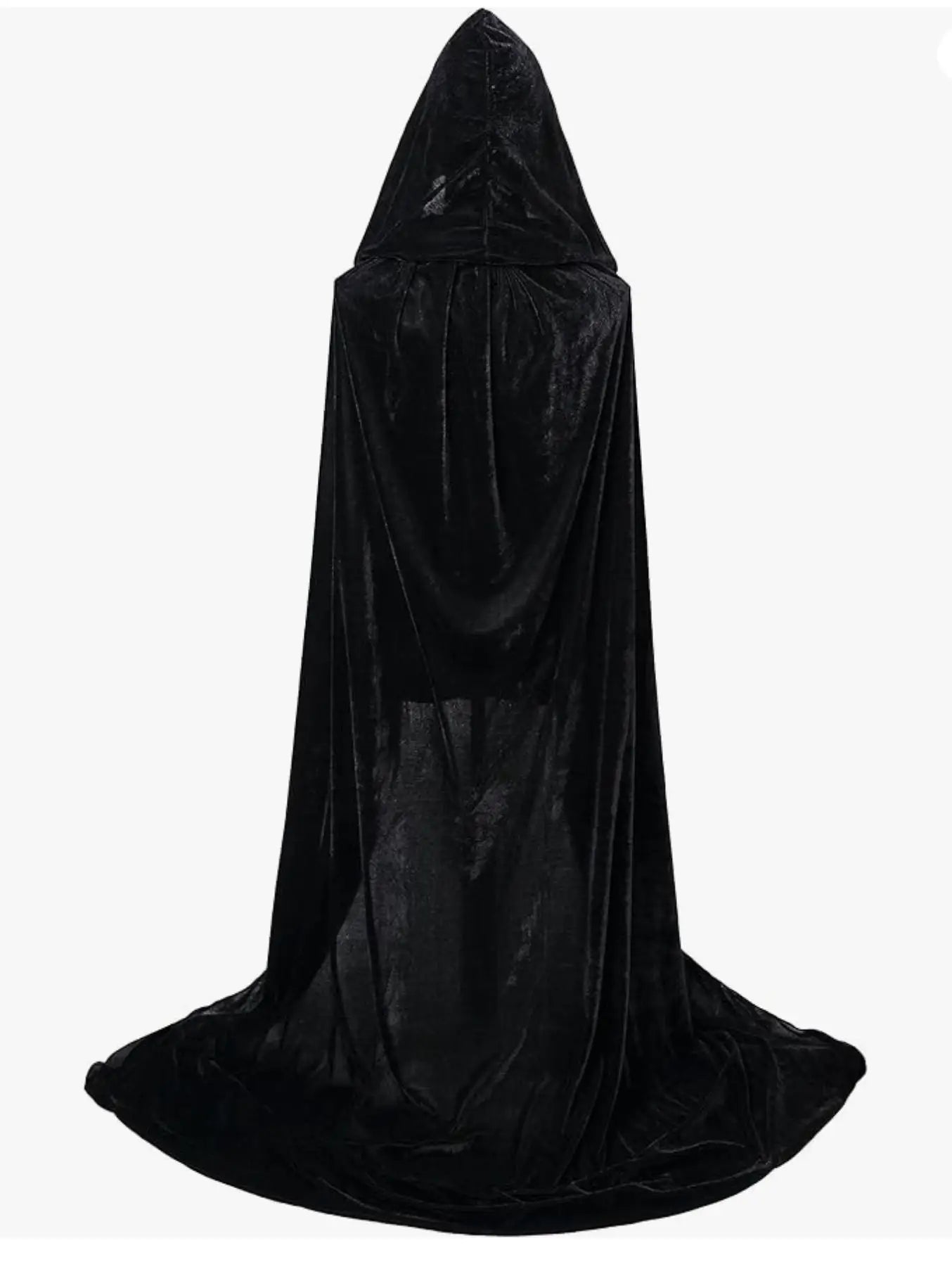 Capa de Veludo Unissex Estilo Ceifador com Capuz – Ideal para Halloween, Natal e Cosplay (Diabo, Bruxa, Mago ou Medieval)
