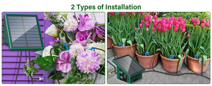Sistema de riego solar para jardín y balcón. Sistema de riego automático por goteo. Sistema de riego de jardín DIY. Riego por goteo con manguera.