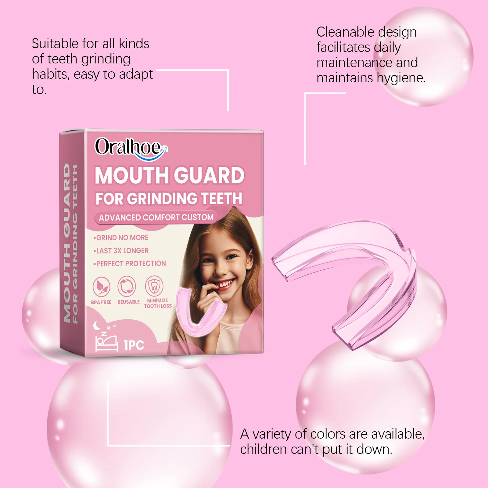 Silicone Mouth Guard: Nighttime Anti-Biting and Anti-Grinding Teeth Protector for Children's Dental Protection