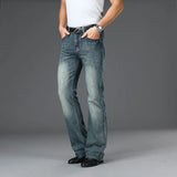 Denim Flared Jeans Men  Boot Cut Denim Pants Comfortable Slightly Slim Classic Loose Casual Blue Black Trousers For Male Bootcut