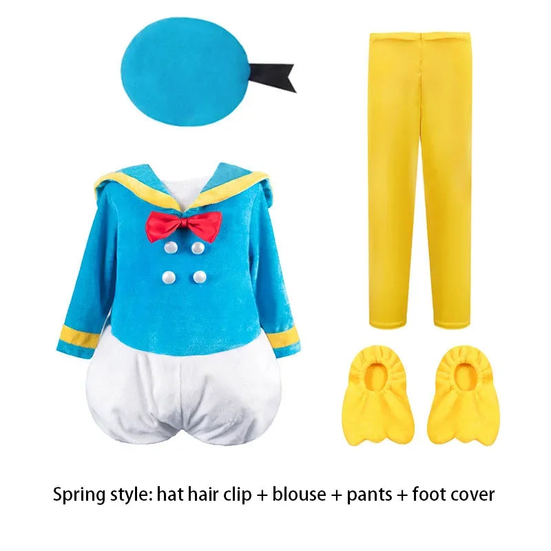 Anime Donald Duck Daisy Cosplay Costumes Boys Girls Prom Wear Kids Birthday Carnival Party Dress Up Stage Prop Cute Kids Clothes