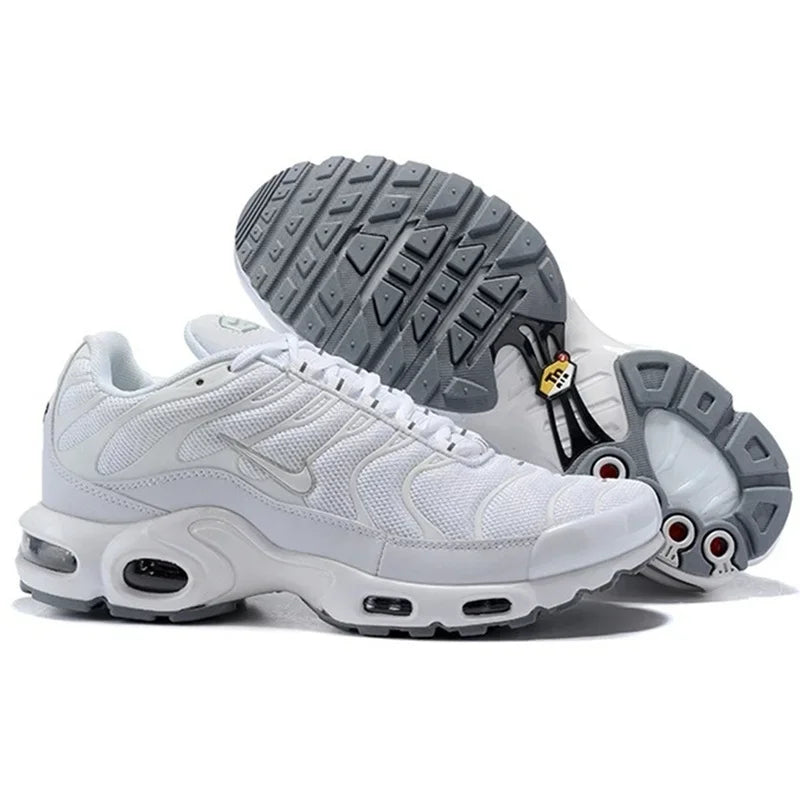 Zapatillas Nike Air Max Plus TN para correr, clásicas, negras triples, para exteriores, para correr, caminar, deportivas, para mujer y hombre.