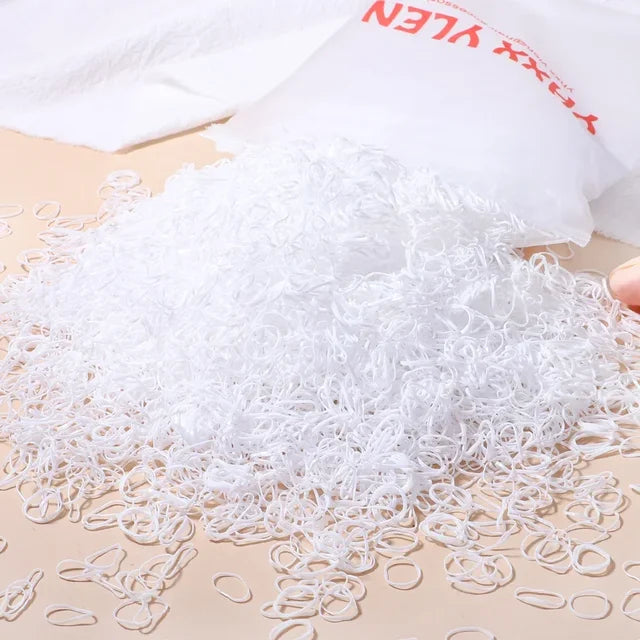Bandas elásticas desechables de colores para el cabello para niños, diademas, coleteros, accesorios para el cabello (500 unidades, 1000 unidades) 