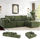 118" Compressed Sofa for Living Room L Shaped Boneless Couch, Modular Sectional Sofa, Sofa Bed Memory Foam Couches with Chaise