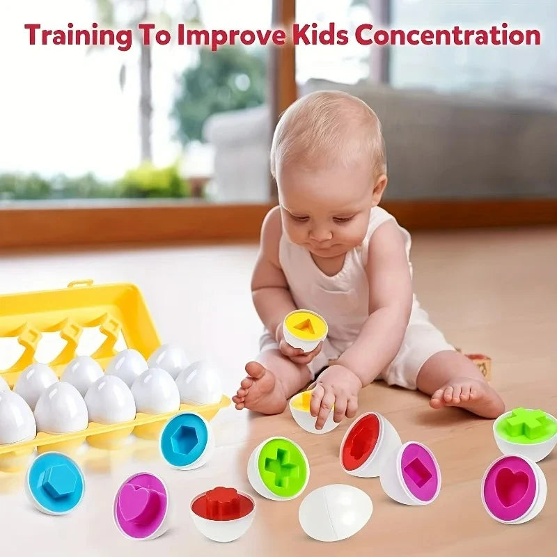 Eggs Screws 3D Puzzle Montessori Learning Education Math Toys Kids Shape Match Smart Game For Children Educational Easter Gifts