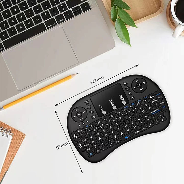 Teclado inalámbrico i8 de 2,4 GHz, miniteclado táctil en inglés y ruso, ratón aéreo, control remoto, portátil, TV Box, proyector.