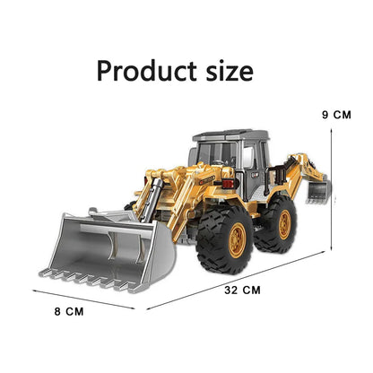 2 in 1 Toys for Boys Alloy Tractor Kids Excavator Bulldozer Miniature Truck Model Diecast Engineering Vehicle Children Gifts
