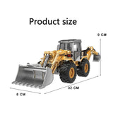 2 in 1 Toys for Boys Alloy Tractor Kids Excavator Bulldozer Miniature Truck Model Diecast Engineering Vehicle Children Gifts