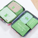 Bolsa de almacenamiento de viaje de gran capacidad, impermeable, para equipaje, ropa interior y con cremallera, color rosa, azul y gris, 6 unidades por juego. 