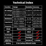 Multímetro EMF inteligente BSIDE S20/A10/A1, 9999 cuentas, recargable, monitor de radiación, voltímetro CA/CC, ohmímetro, prueba