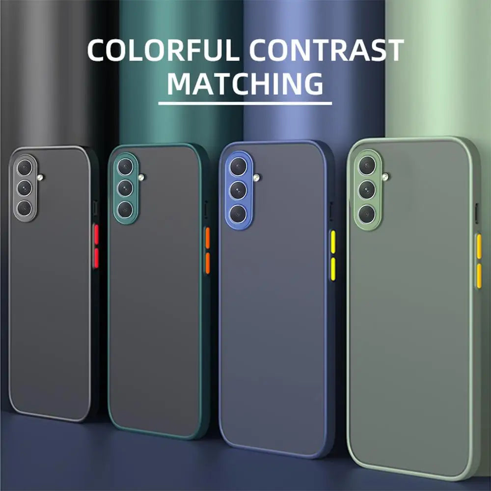 Luxury Matte Samung A15 A05 A05s Case Silicone Edge Hard PC Matte Back Cover For Samsung Galaxy A54 A34 5G Camera Protect Fundas