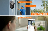 Three Screen WIFI IP Camera Outdoor 4K Dual Lens PTZ Camera Ai Human Detection IP66 Waterproof CCTV Video Security Camera iCsee
