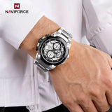 NAVIFORCE Original Watch for Men 2025 New Stainless Steel Waterproof Chronograph Classic Quartz Wristwatch Brand Men Watch Gifts