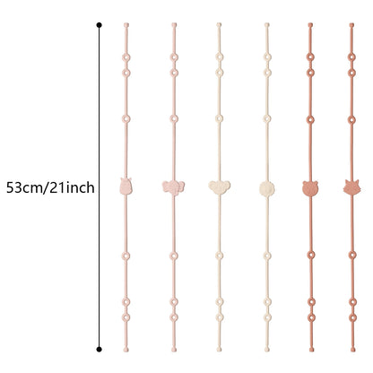 6 correas de silicona para juguetes de bebé, con forma de animal de dibujos animados, cadena de chupete ajustable antipérdida para cochecitos y tronas.