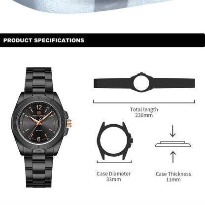 NAVIFORCE Women Watches Stainless Steel Sports Fashion Watch Waterproof Ladies Classic Wrist Watch Simple Luminous Girl Clock