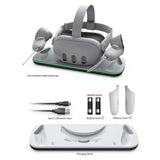 Base de carga para Meta Quest3, asas para auriculares de realidad virtual Meta 3, estación de carga, soporte de almacenamiento para Meta 3, nuevo