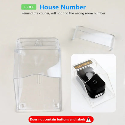 Outdoor Home Doorbell Transparent Waterproof Cover Wireless Door Bell Chime Button Protective Cover Splash Guard Cover