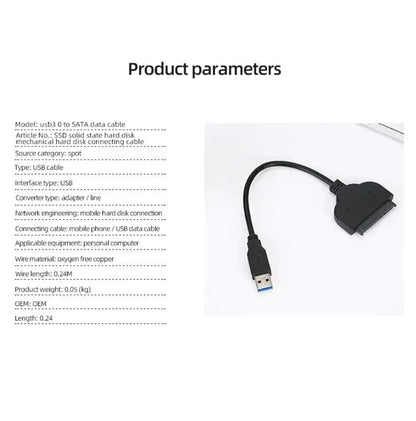 2.5 Inch Hard Disk Adapter Cable USB Easy Drive Cable Hard Drive Easy Drive Line SATA22 Pin String Oral Line