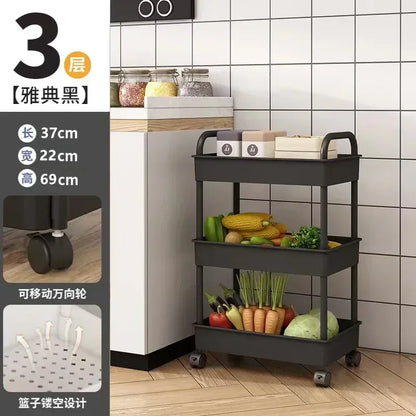 Multi-Layer Trolley Rack Kitchen Floor Bedroom Baby Snacks Mobile Bathroom Bathroom Storage Rack