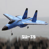 Avión RC SU35 2,4G con luces LED, avión planeador de control remoto FX622, juguete de espuma EPP para niños, regalos