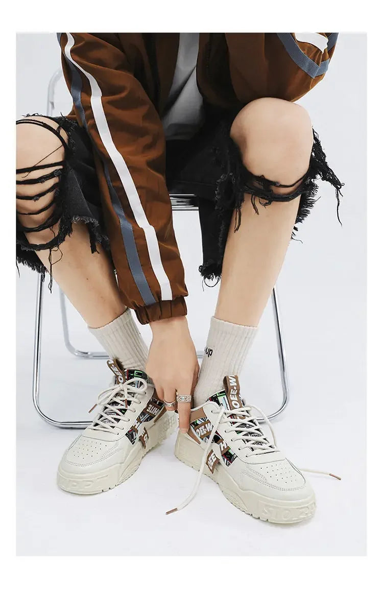 Casual Fashion Leather Sneakers New Skateboard Men's Shoes Outdoor Running Sports Shoes Hiking Tennis Platform Luxury Footwear