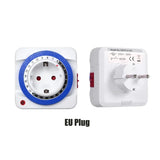 Temporizador de 24 horas para UE/EE. UU., enchufe con temporizador, conexión a tierra mecánica, programable, con cuenta regresiva inteligente, interruptor de bucle, apagado automático