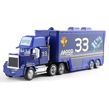 Disney Pixar Cars 2 3 Juguetes Rayo McQueen Camión Jackson Storm Tío Mack 1:55 Camión de fundición Modelo de remolque Niño niños Regalo