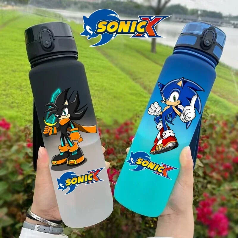 650ML Sonic Hedgehog Sport Water Bottle Large Capacity Cartoon Portable Plastic Water Bottle Drinking Cup Student Birthday Gifts