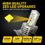 AUXITO H4 LED Motorcycle Bulb 6000LM 26W 360 6000K Canbus Moto Headlight For Honda Yamaha Suzuki High Power ZES 12V Spotlights