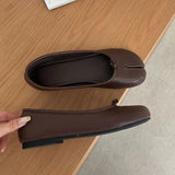 Women Flats Tabi Ninja Shoes Woman Ladies Microfiber Leather Comfy  Flats Split Toe Slippers Soft Bottom Loafers Solid Brief La