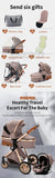 Luxurious Baby Stroller 3 in 1 Portable Travel Baby Carriage Folding Prams High Landscape Aluminum Frame Car for Newborn Baby