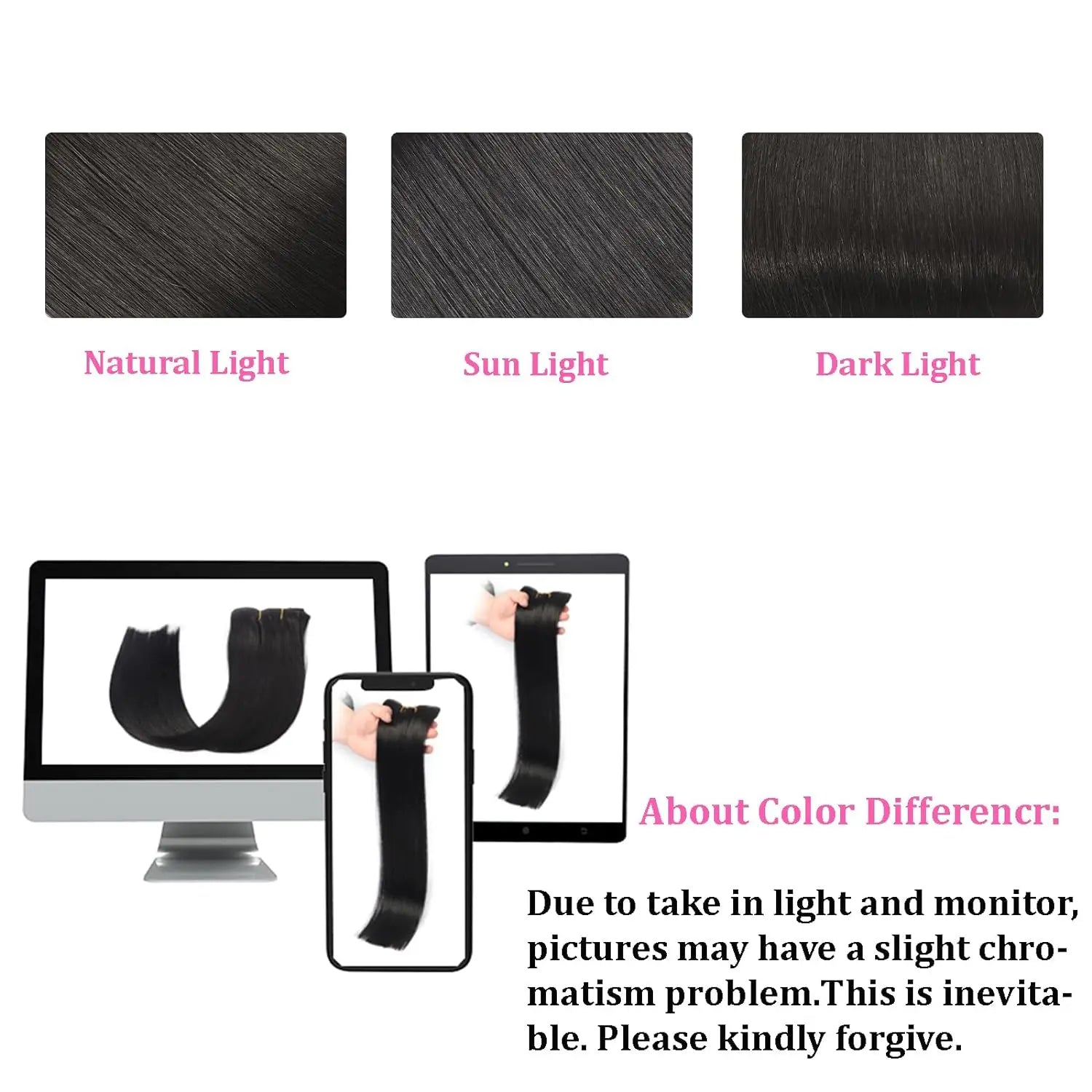 Aplique de cabelo Humano liso de tic tac Extensões Invisível