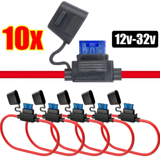 Suporte de fusível para carro, à prova d'água, mini adaptador de lâmina, caixa à prova de respingos para 12v 30a, interruptor de corte em linha, soquete de fusível à prova de umidade
