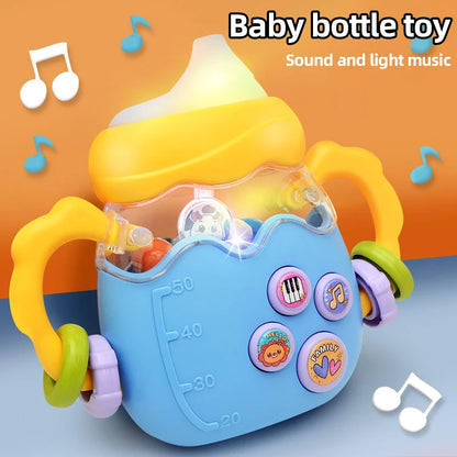Juguete de biberón con sonajero musical para educación temprana para niños