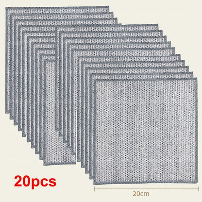 Paño de limpieza de alambre de acero grueso, antirayaduras, de doble capa, de microfibra, para lavar platos, ollas y cocina, 20 o 5 unidades