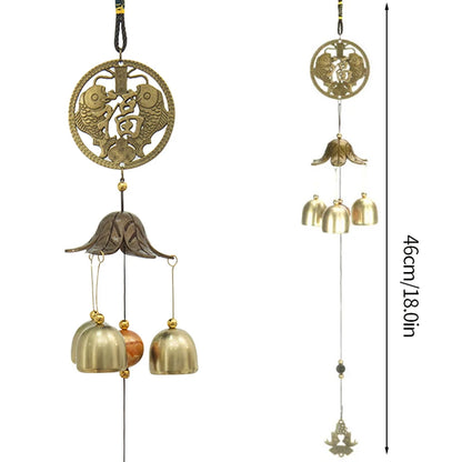 Japanese Wind Chimes Cast Iron Feng Shui Wind Bells Good Luck Hanging Pendant Indoor Outdoor Temple Home Garden Decoration