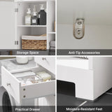 SoBuy BZR104 high wardrobe with fold-out bathroom wardrobe narrow laundry wardrobe bathroom shelf bathroom wardrobe