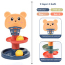 Track Rolling Ball Pile Tower for Babies, Early Educational Toy, Rotating Track, Stacking Toy for Kids, Gift, 2-7 Layers 