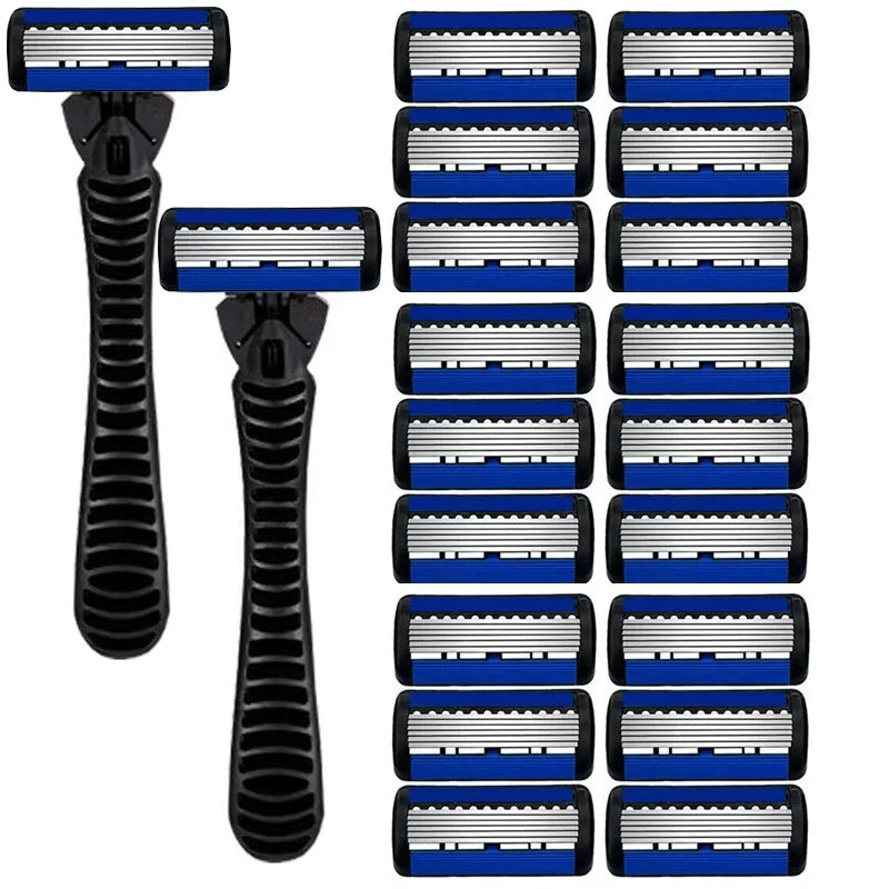 Maquinilla de afeitar de seguridad Razor Classic de 6 capas para hombres y mujeres, cuchillas de afeitar manuales