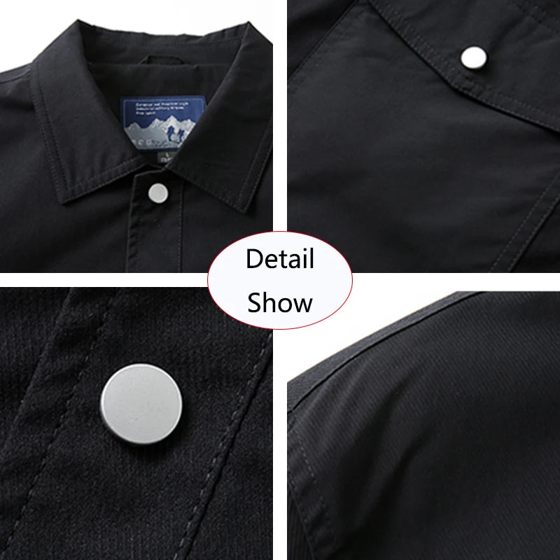 New Spring Autumn Men Outdoor Leisure Windbreak Lapel Jacket Men Solid Color Fashion Style Brand Loose Jacket Coat Male Clothing