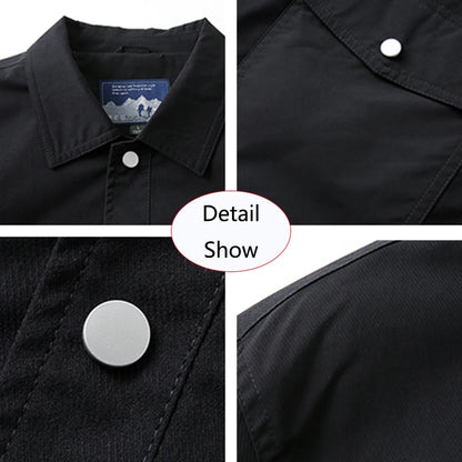 New Spring Autumn Men Outdoor Leisure Windbreak Lapel Jacket Men Solid Color Fashion Style Brand Loose Jacket Coat Male Clothing
